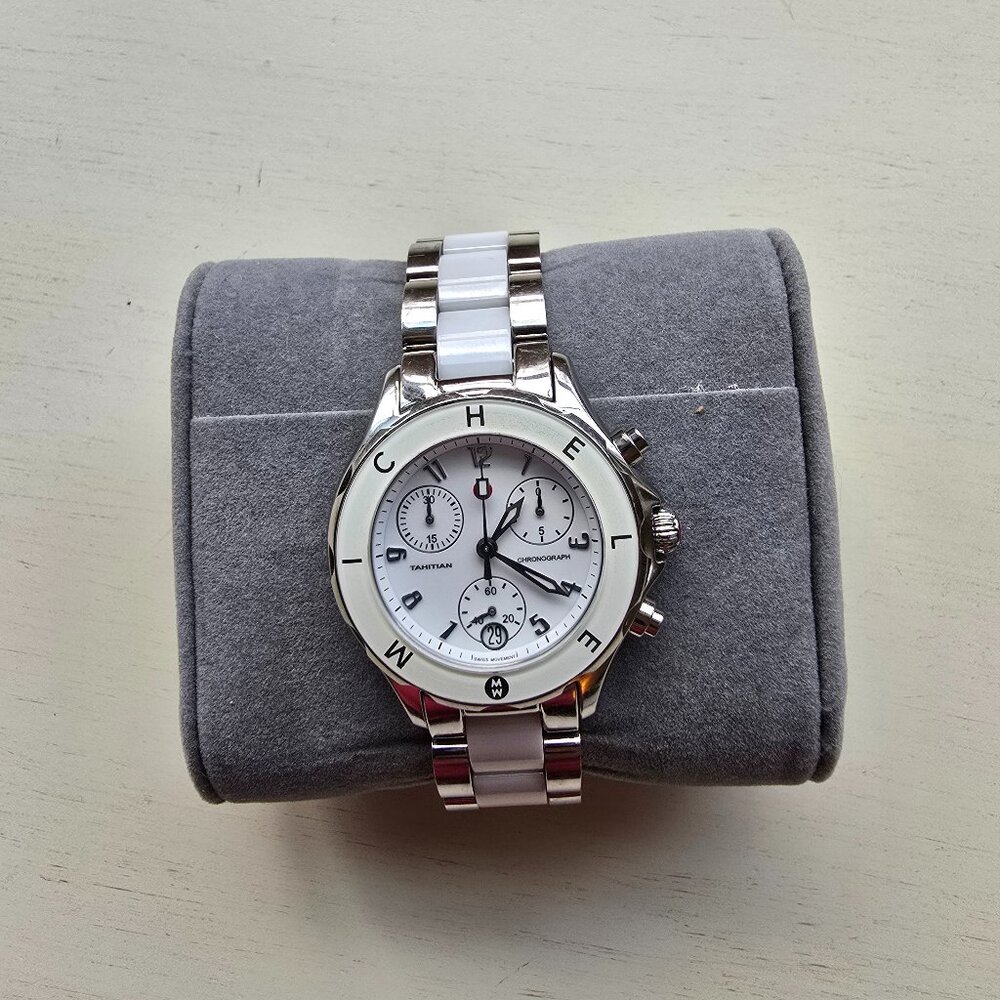 Michele Tahitian Ceramic Women's Chronograph Watch Model MWW12C000002.